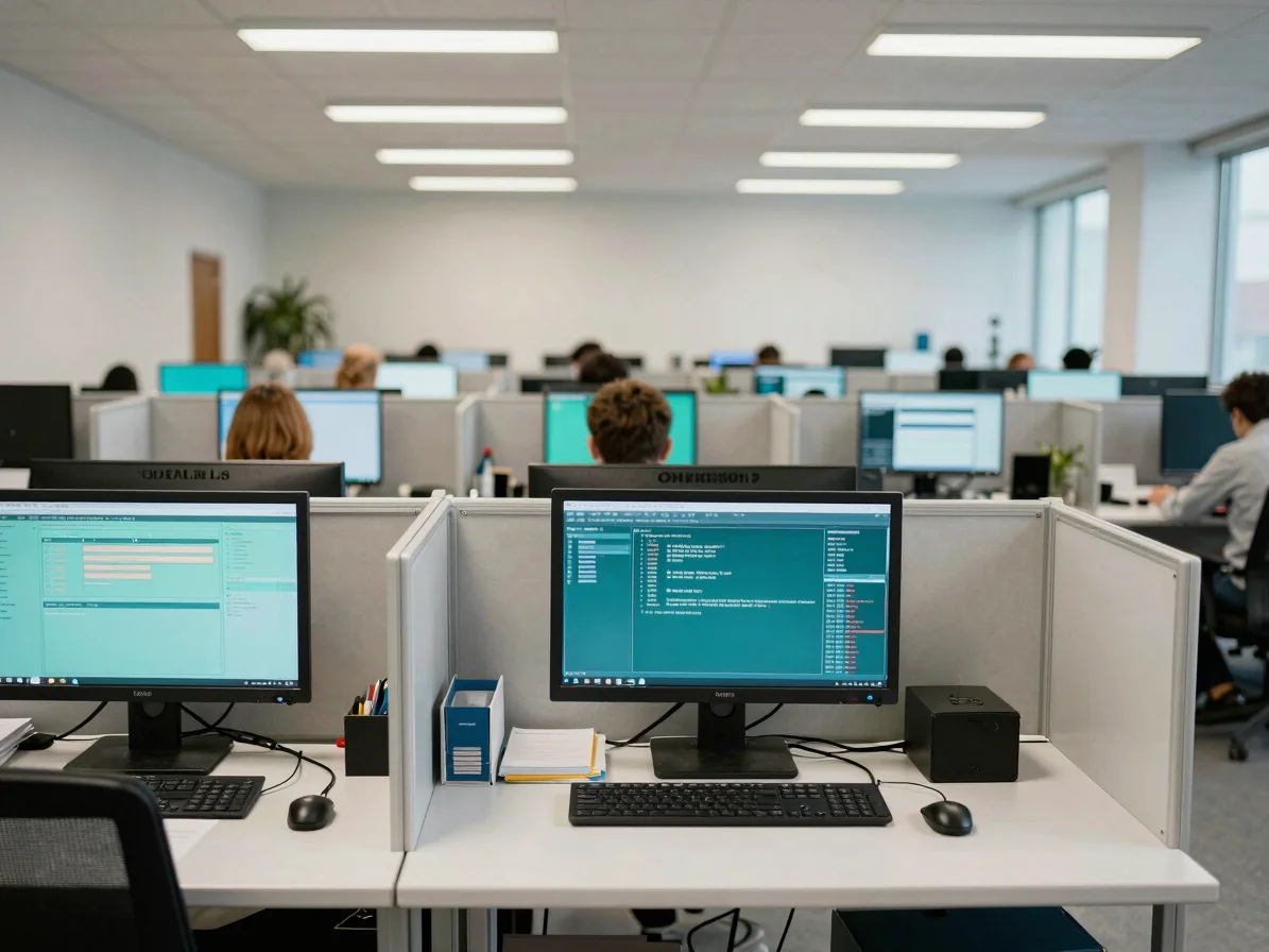 Detalle de un panel de datos y herramientas de trabajo en una ofi